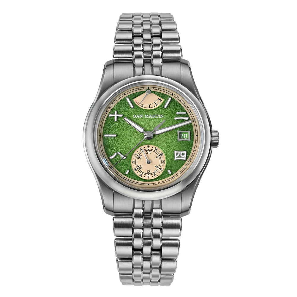 San Martin 39mm Miyota 9132 Power Reserve Display Men Luxury Sport Watch Automatic Mechanical Waterproof Original Design SN0144