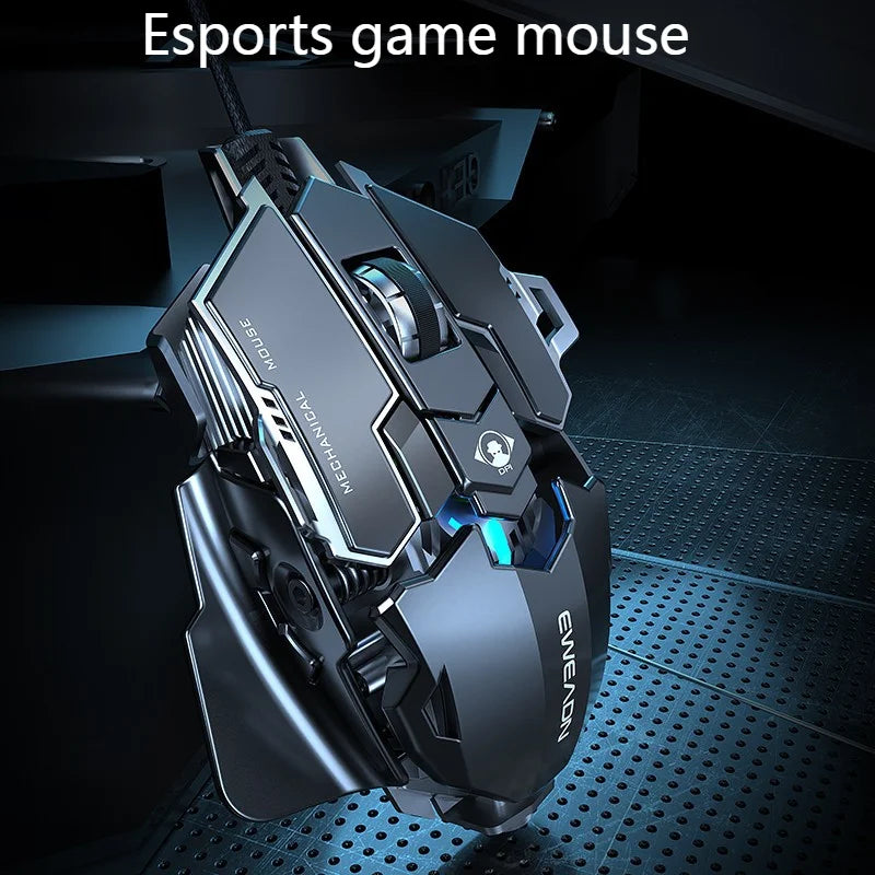 Mechanical Metal Gaming Mouse Wired Ergonomic RGB Backlit Game Mouse 12800 DPI Optical USB Mouse Computer Mouse For Desktop PC