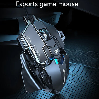 Mechanical Metal Gaming Mouse Wired Ergonomic RGB Backlit Game Mouse 12800 DPI Optical USB Mouse Computer Mouse For Desktop PC