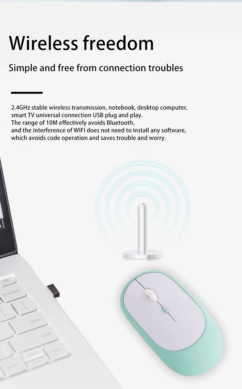 Lenovo vezeték nélküli egér, USB-ről tölthető, ergonomikus, állítható DPI, irodai, csendes, 2.4G Bluetooth optikai elektromos egér játékhoz és irodai használatra