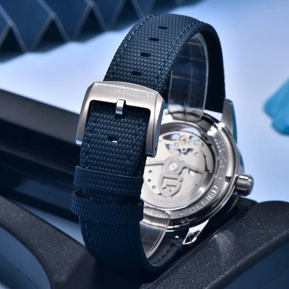 PAGANI DESIGN – Luxus mechanikus férfi karóra, 41 mm, zafírüveg, bőr szíj, vízálló, pilóta stílusú, tourbillon és holdfázis kijelzővel