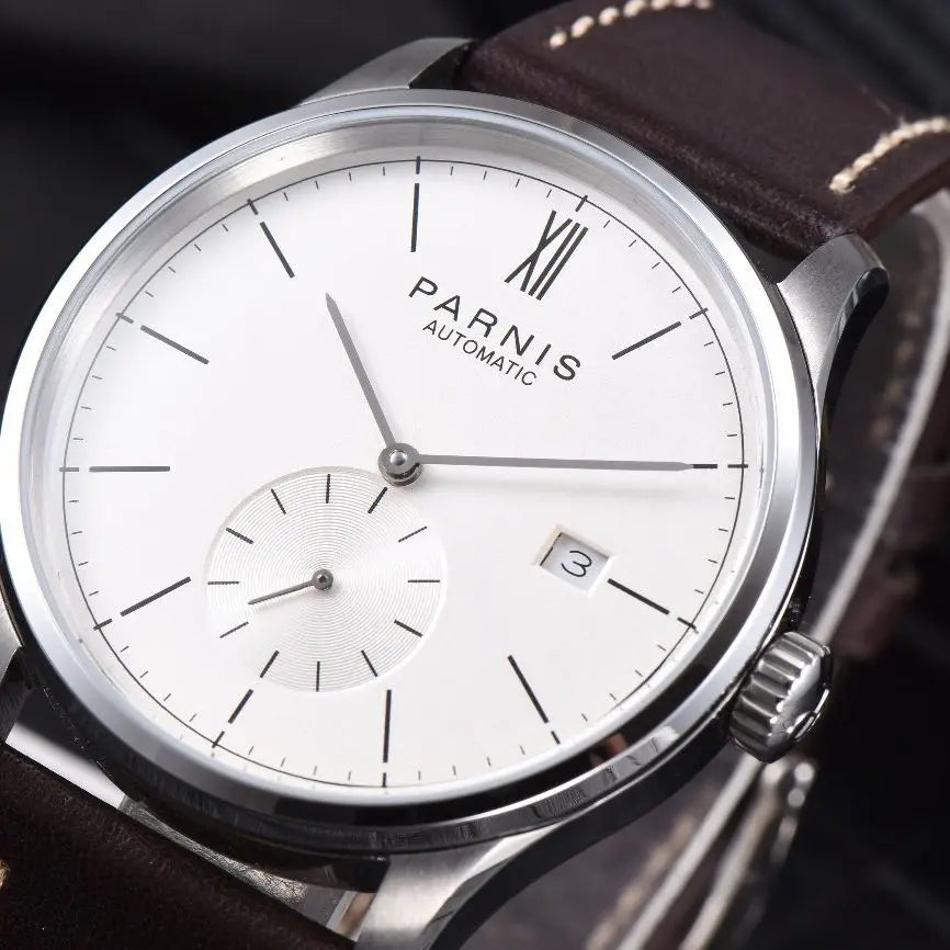 Parnis Mechanical Watches Minimalist Watch for Men Wristwatch Luxury Waterproof Automatic hombre Relogio Masculino Calendar 2025