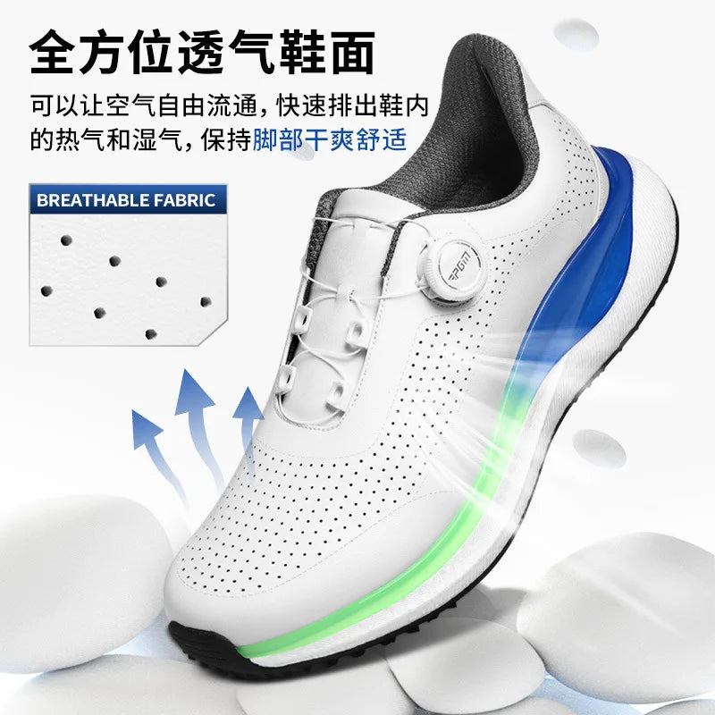 PGM muške sportske tenisice za golf Super Soft Popcorn midsole Knob Lace, protuklizne, prozračne golf cipele