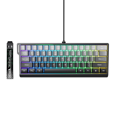 7KEYS 60% Compact Wired Keyboard with RGB Backlighting, Gradient Keycaps, USB Gaming Keyboard for Windows PC, Laptop & Tablet