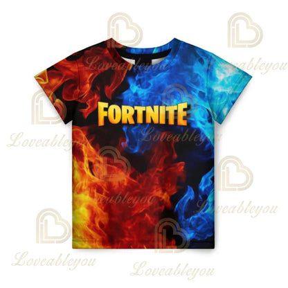 New Fortnite Summer T-Shirt Boys Cartoon Cute Tee Short Sleeve Shirt Men Women Children T-shirts Teenager Tee Streetwear Tops