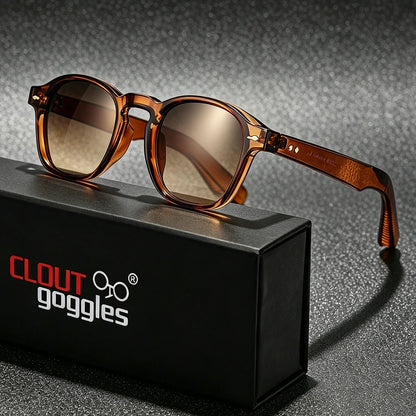 CLOUT GOGGLES Fashion Personality Rivet Sunglasses Women Men Square Frame Outdoor Travel Ultraviolet Protection Sun Glasses