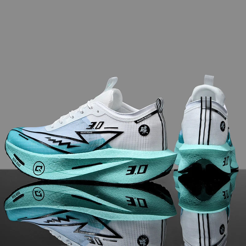 Zapatillas deportivas de carbono para hombre, antideslizantes, acolchadas, cómodas, para carreras, entrenamiento y running; zapatillas de tenis de malla, informales para mujer
