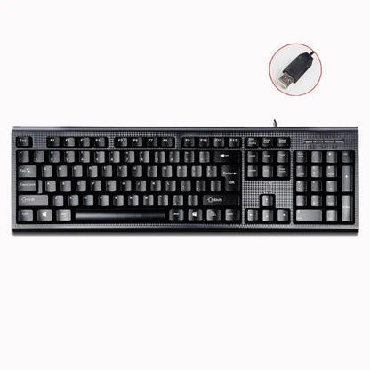 Q9 Einzelne Tastatur, USB-Square-Mouth-Anschluss, für Business, Büro und Zuhause, PS2-Rundanschluss, kabelgebunden, für Desktop-Computer