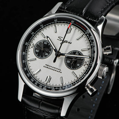 40mm Men's Army Watch 1963 Pilot Mechanical Sugess Panda Wristwatch Sapphire Air Force Watch Chronograph Official ST1901 Movement