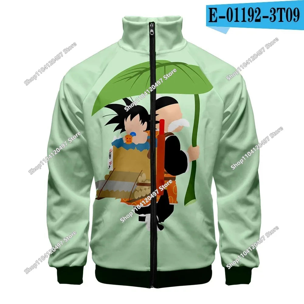 Anime Goku Dragon Ball Jacket Men Women Harajuku Hip Hop Japanese Zip Up Hoodies Goku Clothes Stand Collar Sweatshirt, Produit gaming premium Fraquane