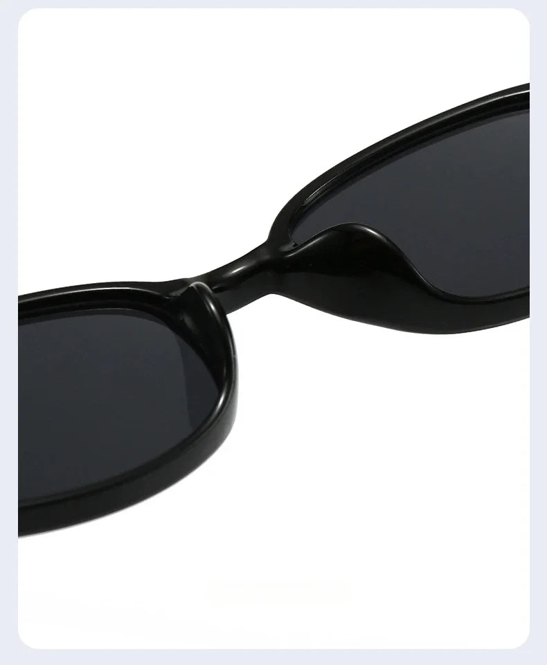 Personalized oval-shaped small frame plastic-rimmed sunglasses for men and women, suitable for daily sun protection