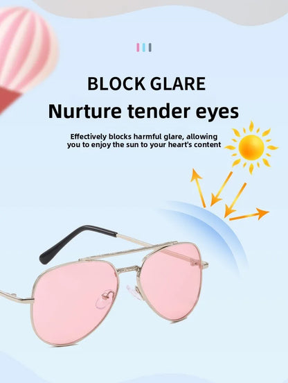 2025 UV400 Metal Children's Sunglasses for Boys and Girls, Toad Glasses for Children Sunglasses Boys And Girls Baby Aviator
