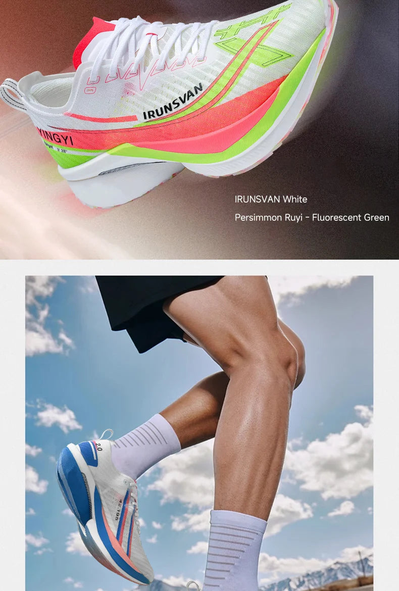 IRUNSVAN Men's Full-Palm Carbon Plate Marathon Road Running Shoes With Quick Rebound And Full Power Sports Shoes