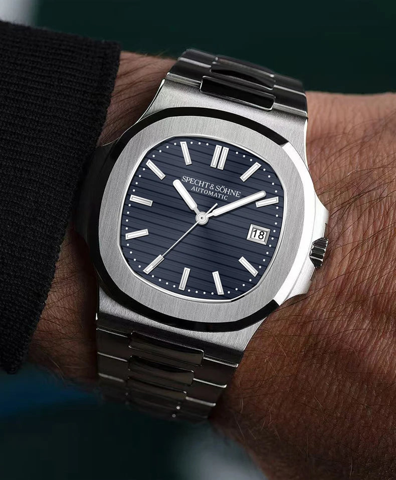 Specht&Sohne 2025 Nuevo reloj clásico de lujo para hombre, reloj automático para hombre en acero inoxidable con zafiro, 8215 reloj de pulsera mecánico