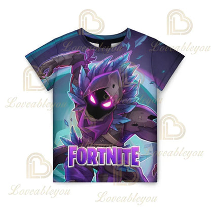 New Fortnite Summer T-Shirt Boys Cartoon Cute Tee Short Sleeve Shirt Men Women Children T-shirts Teenager Tee Streetwear Tops