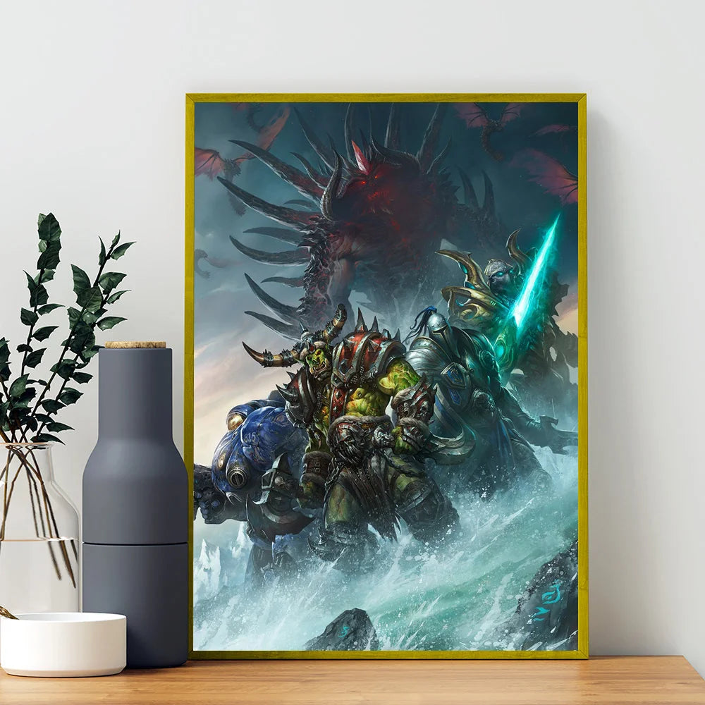 Poster za igru World of Warcraft, kvalitetni otisci i plakati, HD kvaliteta, zidna umjetnost, studija, kućni dekor