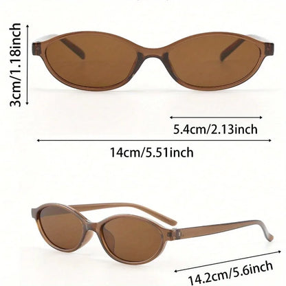3pcs European and American retro oval small frame women's fashionable sunglasses, personalized trendy glasses