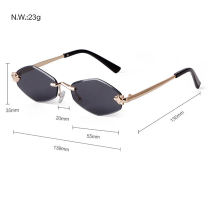 SORVINO 2024 Women Luxury Brand Designer Sunglasses New Polygonal Small Rimless Rhombus Sun Glasses Female Retro Eyewear