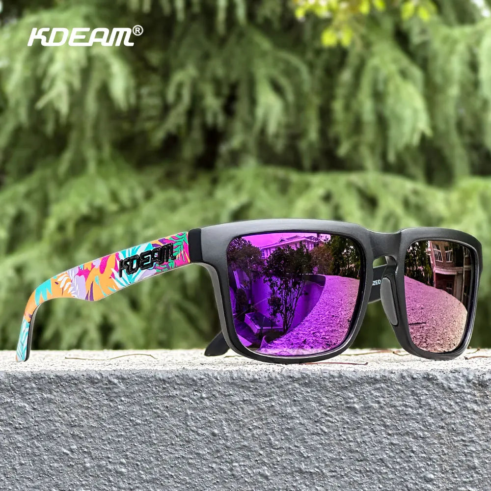 KDEAM Unisex Square Sunglasses Polarized Flash With Stylish Mirrored Pink Sun Glasses New Colors KD332