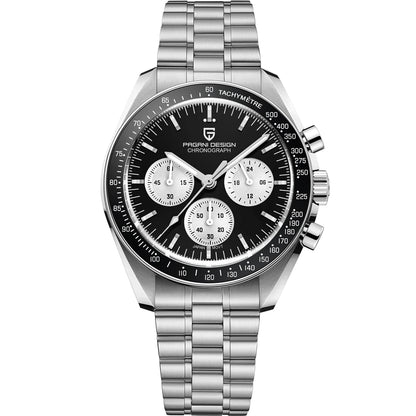 PAGANI DESIGN Moon watch – Luxury quartz chronograph for men, sporty style, sapphire crystal with anti-reflective coating, luminescent display