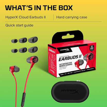 Original HyperX Cloud Earbuds II Wired Gaming Earphone 3.5mm Microphone Multi-Function Button FOR PC Mobile Nintendo Switch