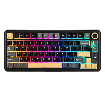 EPOMAKER X AULA EA75 MAX 75% ANSI-US-Layout Hot-Swap-Gasket kabelgebundene/BT/2.4GHz kabellose mechanische Tastatur mit Display & Drehregler