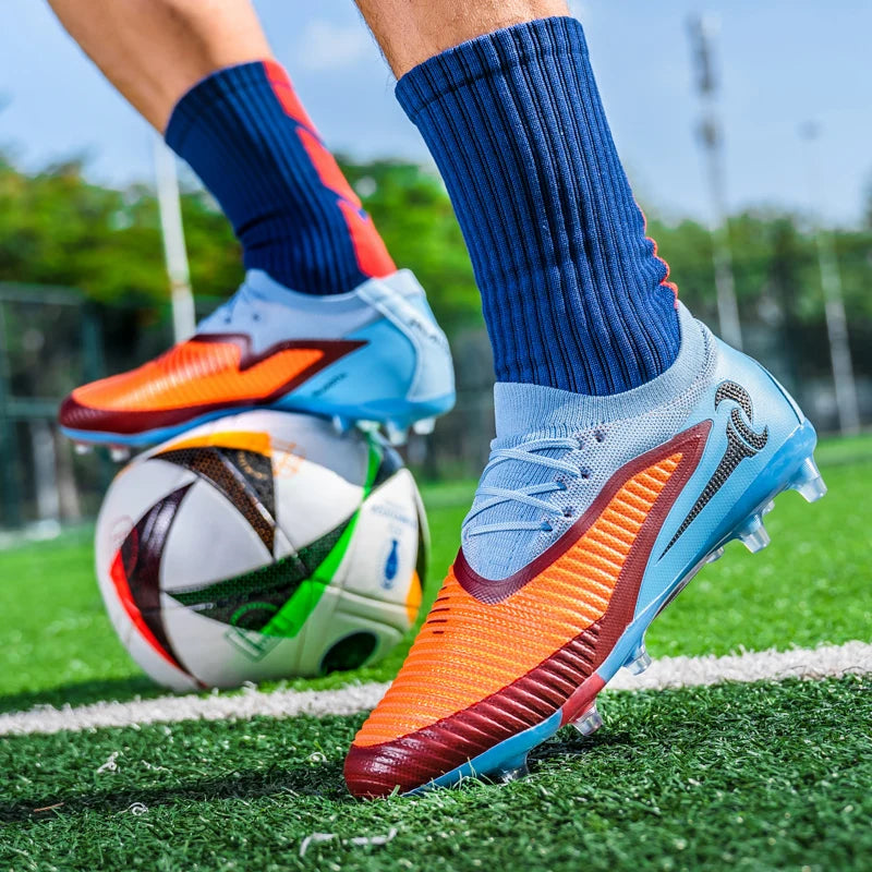 Chaussures de Football pour hommes, crampons de société, bottes professionnelles de terrain de Football en plein air, chaussures d'entraînement sur gazon, baskets à pointes longues