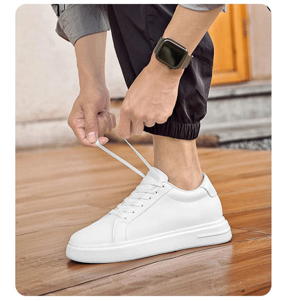 New Men's Sneakers Elevator Shoes Height Increasing Insole 6-10CM High Heels Leather Sport Shoes Men's Shoes