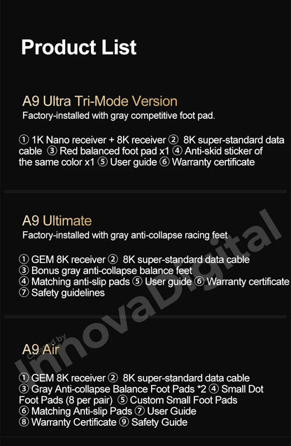ATK Dragonfly A9 Ultimate brezžična gaming miška A9 Air PAW3950, ultralahka ergonomska e-športna miška za igričarje FPS CSGO A9 Ultra