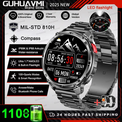 New Original 1100mAh Battery Men Smart Watch Outdoor GPS 10ATM Waterproof Bluetooth Call Sport Smartwatch For Android IOS Phones