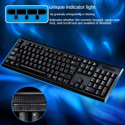Q9 Einzelne Tastatur, USB-Square-Mouth-Anschluss, für Business, Büro und Zuhause, PS2-Rundanschluss, kabelgebunden, für Desktop-Computer
