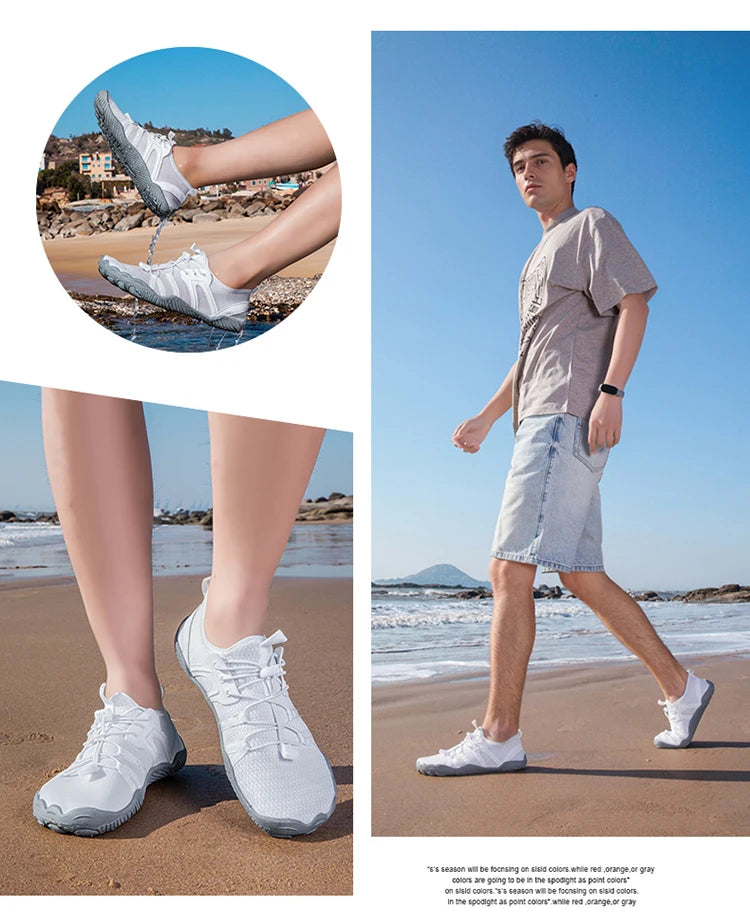 Men Women Wading Shoes Beach Swimming Shoes Outdoor Barefoot Quick-Drying Upstream Shoes Water Sports Diving Fitness Sports Shoe