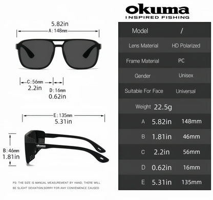Okuma Fashion Polarized Glasses UV400 Anti Stray Light, Suitable for Cycling, Driving, Fishing, Mountaineering, Hunting, etc