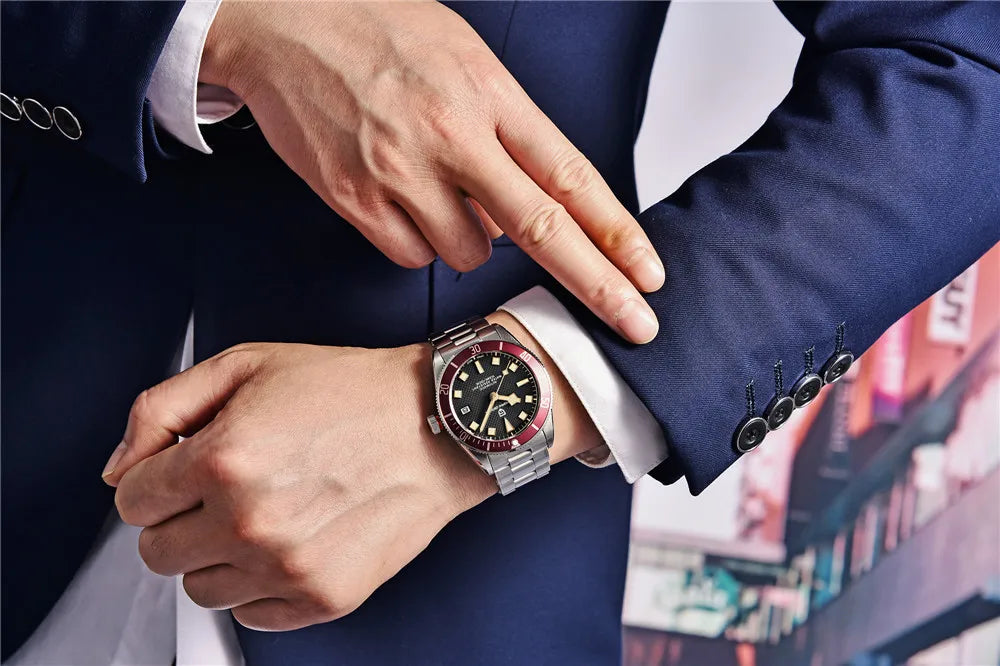 PAGANI DESIGN men’s automatic watch – BB58 luxury model, mechanical sports wristwatch, made of stainless steel and water-resistant