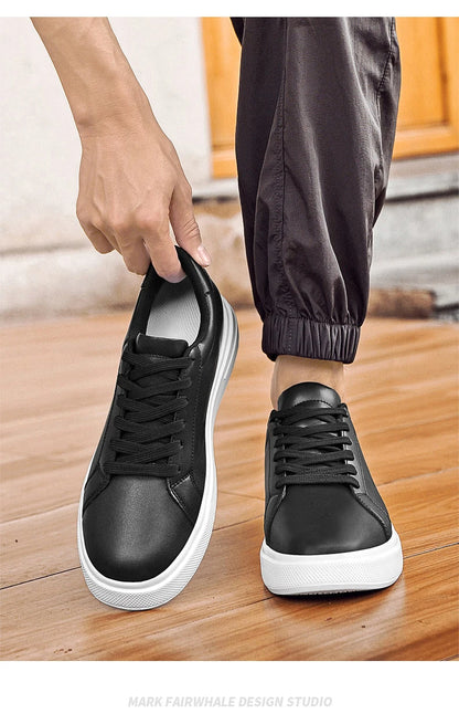 New Men's Sneakers Elevator Shoes Height Increasing Insole 6-10CM High Heels Leather Sport Shoes Men's Shoes