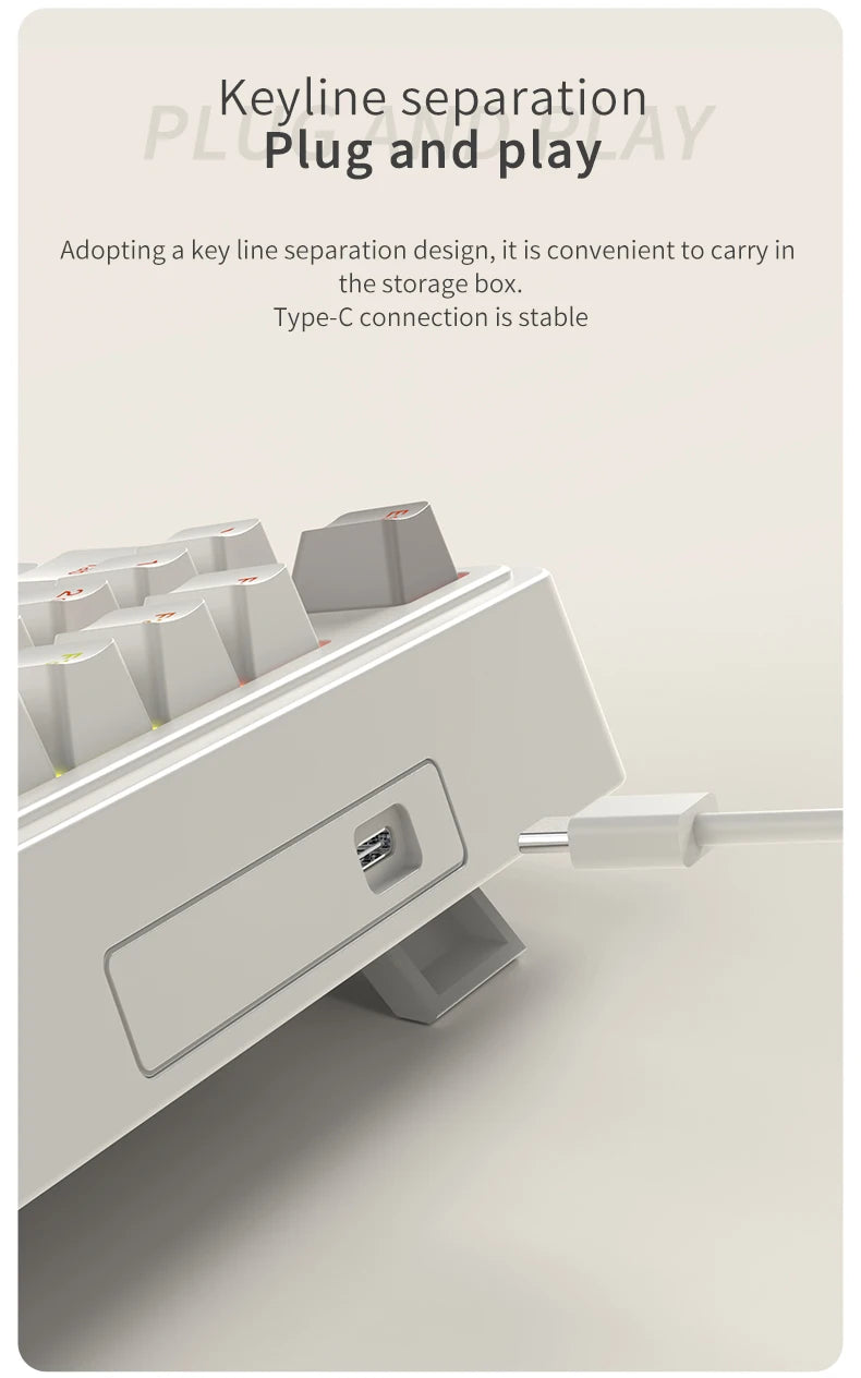 AJAZZ AK980 Wired Mechanical Keyboard Hot Swap Gasket RGB Low Noise Ergonomics Office Gaming Keyboard Customized PC Accessories