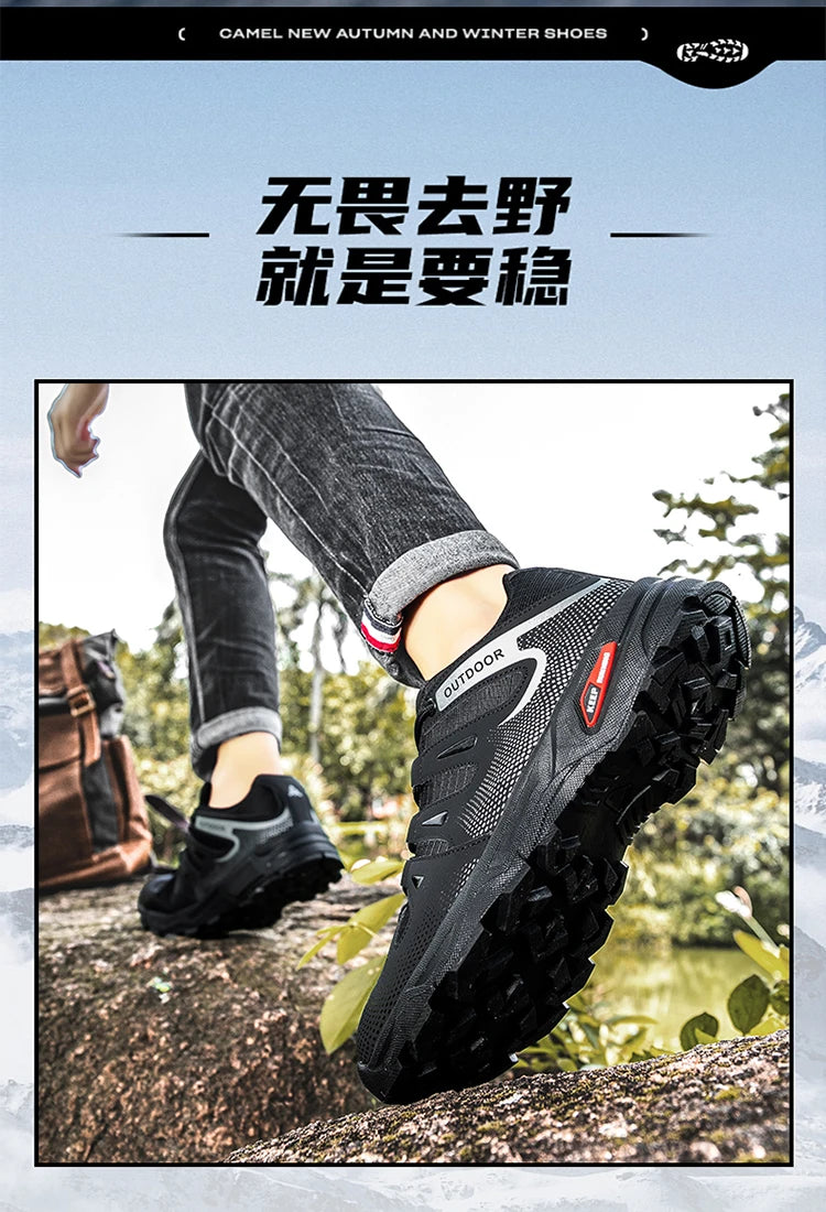 New Outdoor Men's Shoes Men's Anti-Slip Mountaineering Shoes Travel Hiking Adventure Footwear Fashionable Casual Sneakers