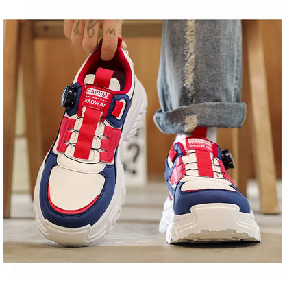 Novos ténis masculinos de outono, versáteis, de cano alto, modernos, com sola grossa, para corrida, moda casual e desporto ao ar livre