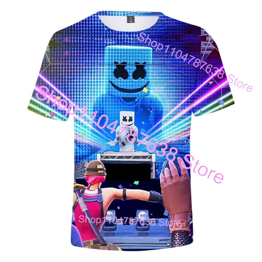 T-shirt de verão Raven Ultima Knight F-Fortnite, t-shirt masculina com estampado 3D Banana Peely, tops de jogo Battle Royale, presentes de aniversário