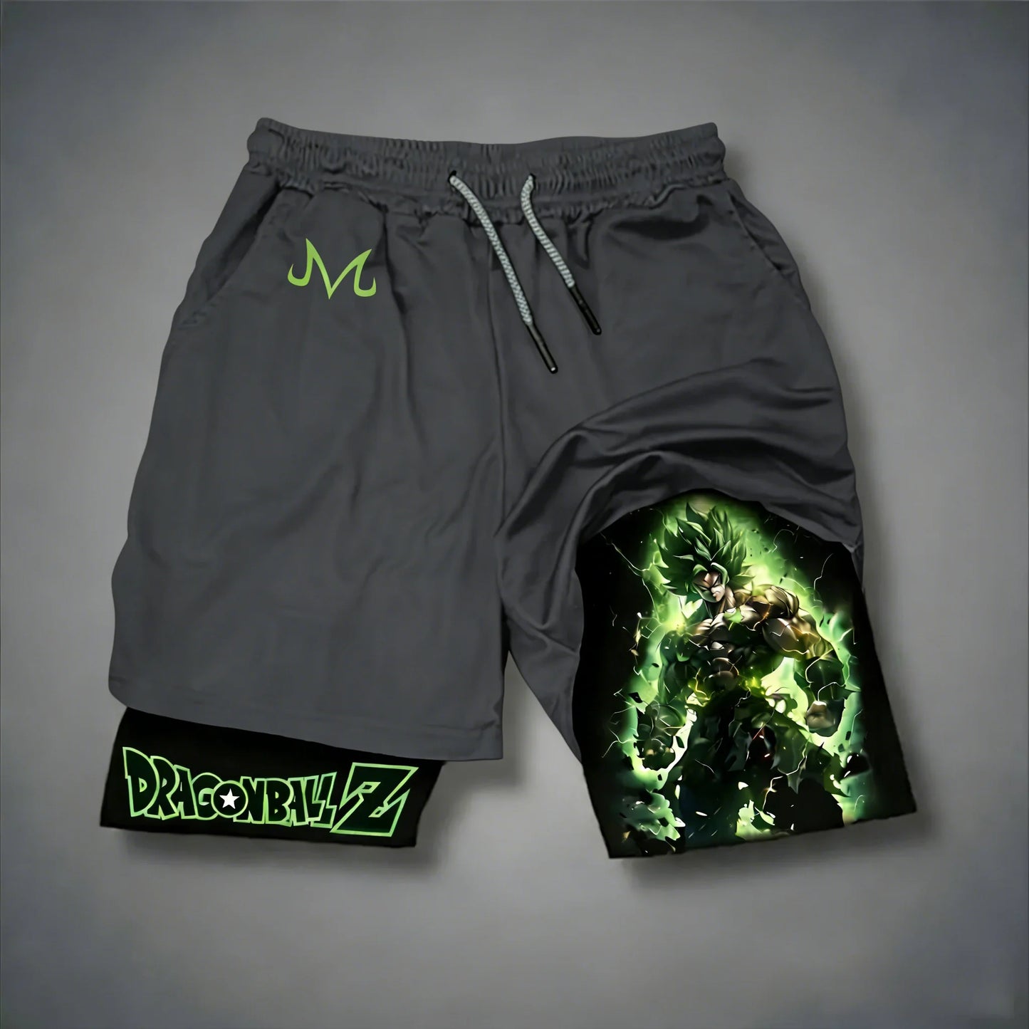 Dragon Ball Anime Broli Printed Double-layer Shorts 2026 Unisex Summer New Quick Drying Breathable Sports and Fitness Shorts