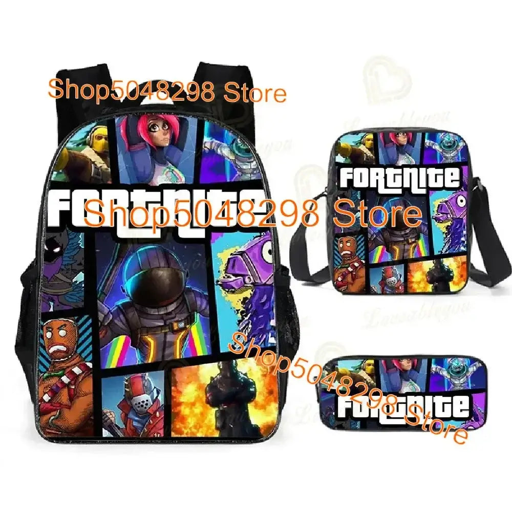 Голям несесер от платно Kawaii с Fortnite принт за момчета и момичета, ученически пособия и канцеларски принадлежности, подарък за рожден ден за тийнейджъри