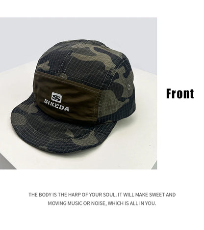 Unisex CAMO greitai džiūstančios beisbolo kepurės su siuvinėtomis raidėmis, apsaugančios nuo saulės, spalvų blokų dizaino, kvėpuojančios, asmeninės, su snapeliu, universalios