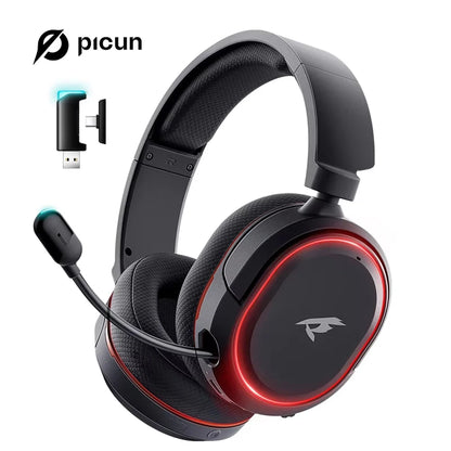 Auscultadores Gaming Sem Fios Picun G2 Bluetooth 5.3 – Som Surround 7.1, Microfone ENC, Bateria de 100H, Auscultadores de Baixa Latência para PC, PS5, PS4, Switch e Mobile