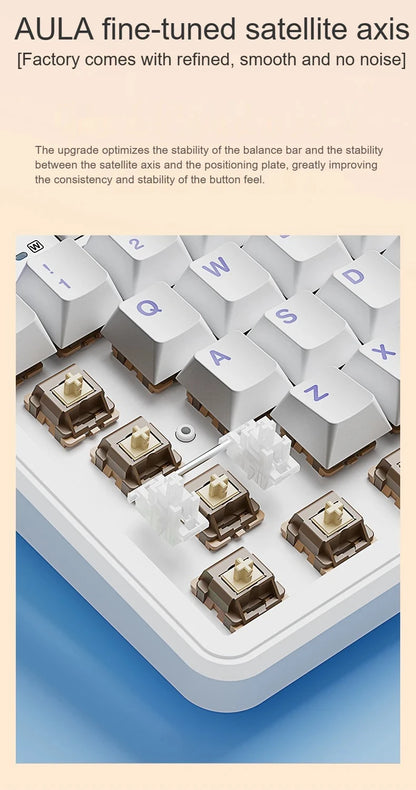 AULA F108 PRO Mechanische Tastatur Custom 100%-Layout RGB-Hintergrundbeleuchtung Kabellos Bluetooth Hifi-Switch Gaming-Tastatur