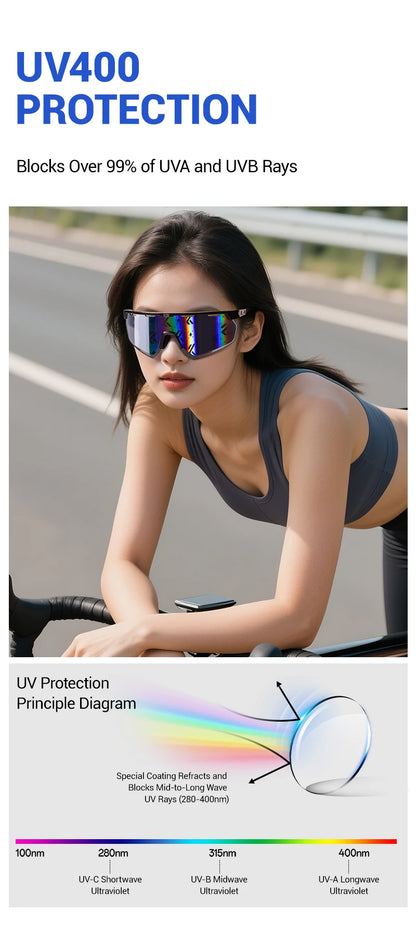 Kapvoe Real Carbon Fiber Cycling Glasses Sunglasses for Men Lightweight Photochromic UV400 MTB Bike Bicycle Sports Eyewear