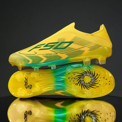 Nouvelles Chaussures de Football pour Hommes – Crampons d'Extérieur pour Entraînement sur Gazon – Baskets Mi-Montantes Légères Antidérapantes de Haute Qualité – Meilleures Ventes