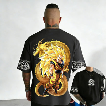 Koszulka bawełniana z motywem anime Dragon Ball – Super Saiyan 3, model wspólnej marki, damska i męska, nowa letnia, luźna, codzienna, w dużym rozmiarze, z krótkim rękawem
