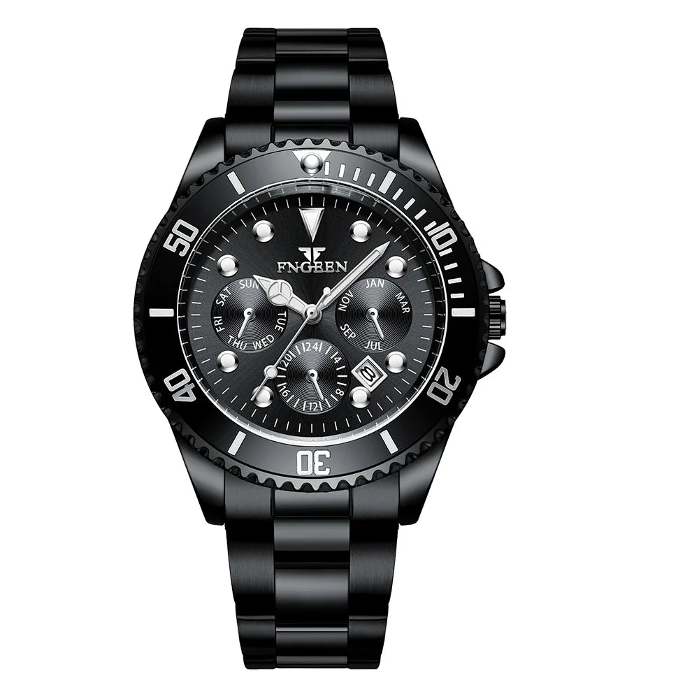 BINBOND luxury quartz watch for men: accurate, with automatic date display, luminous, water-resistant, ideal for sport, business and leisure. Sturdy and durable.