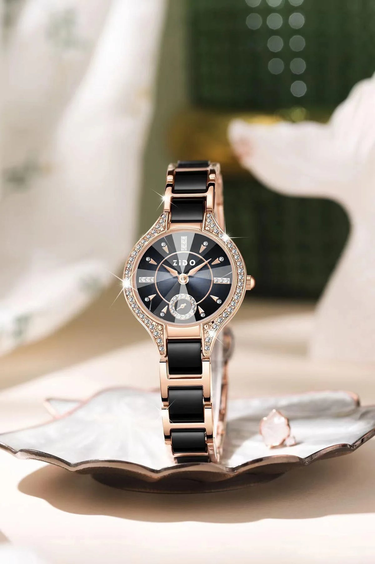 Watch for Women Brand Retro Light Luxury Waterproof Diamond Inlaid High Quality Stainless Steel Female Fashion Clock Watch