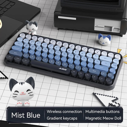 Tastiera wireless Ajazz 308I 18/84 tasti con keycap rotondi, tastiera Bluetooth portatile 2.4GHz con tastierino numerico per tablet, laptop e Android